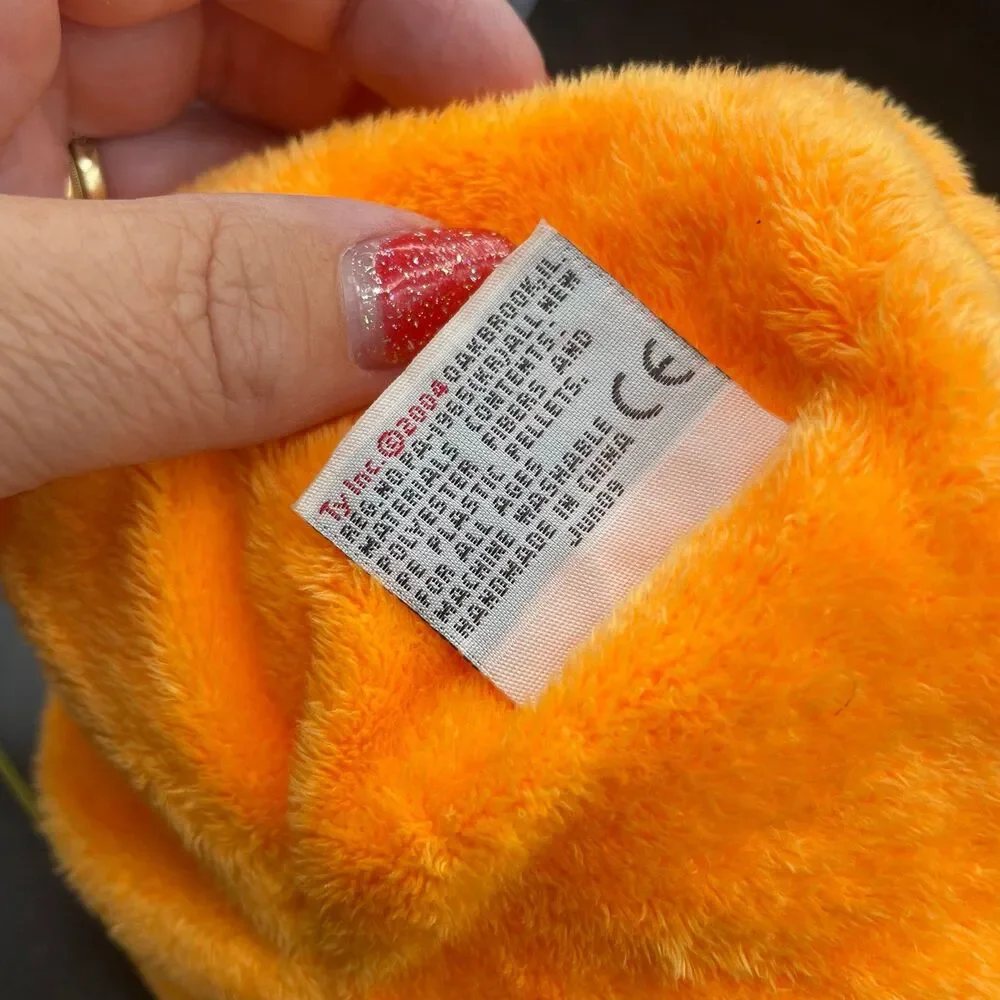 Ty Pluffies Spook The Pumpkin Halloween Plush Stuffed Animal 2004 w/ Hang Tags